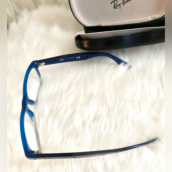 ✨RAY BAN✨ Classic Blue on Grey Gradient Square Full Rim Eyeglasses Frames - Picture 3 of 7